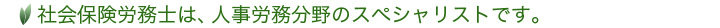 社会保険労務士は人事労務分野のスペシャリストです。